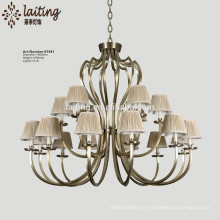 Guzhen wholesale antique bronze candle chandelier with shade 81941